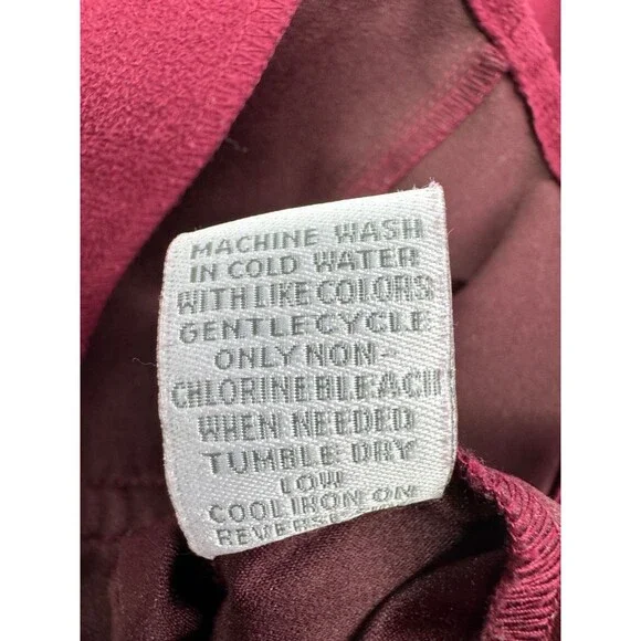 Dress Barn Women's Sueded Button Down Shirt Size M Red Asian Style Military - Picture 9 of 9